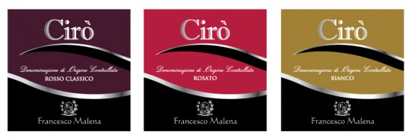 ciro 600x205 Grafica per etichetta vino Cirò   F. Malena   Cirò Marina (Crotone)
