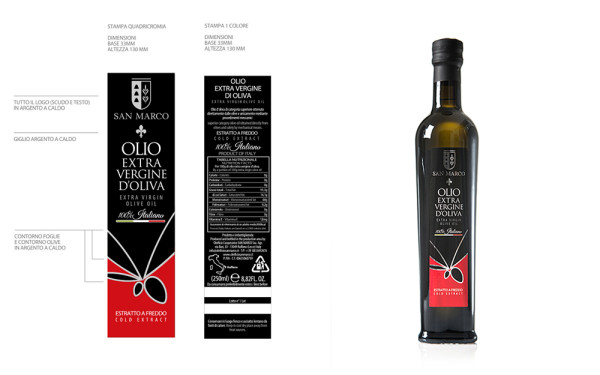 etichetta oleificio1 600x375 Grafica per etichetta olio   San Marco Oleificio (Le)