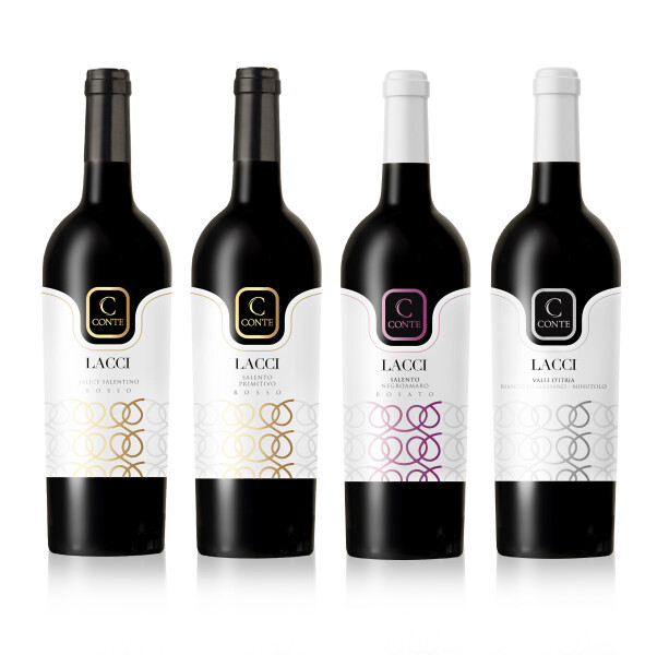 linea lacci vino 613x600 Grafica etichetta vino linea Lacci   Conte Wine and Maker