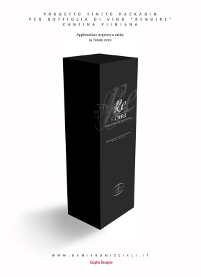 Damiano Misciali - Grafica Etichette vino e olio - grafica cataloghi, progettazione depliant, packaging, loghi | Design grafico Packaging per bottiglia di vino - Cantina Pliniana - Manduria (Ta)