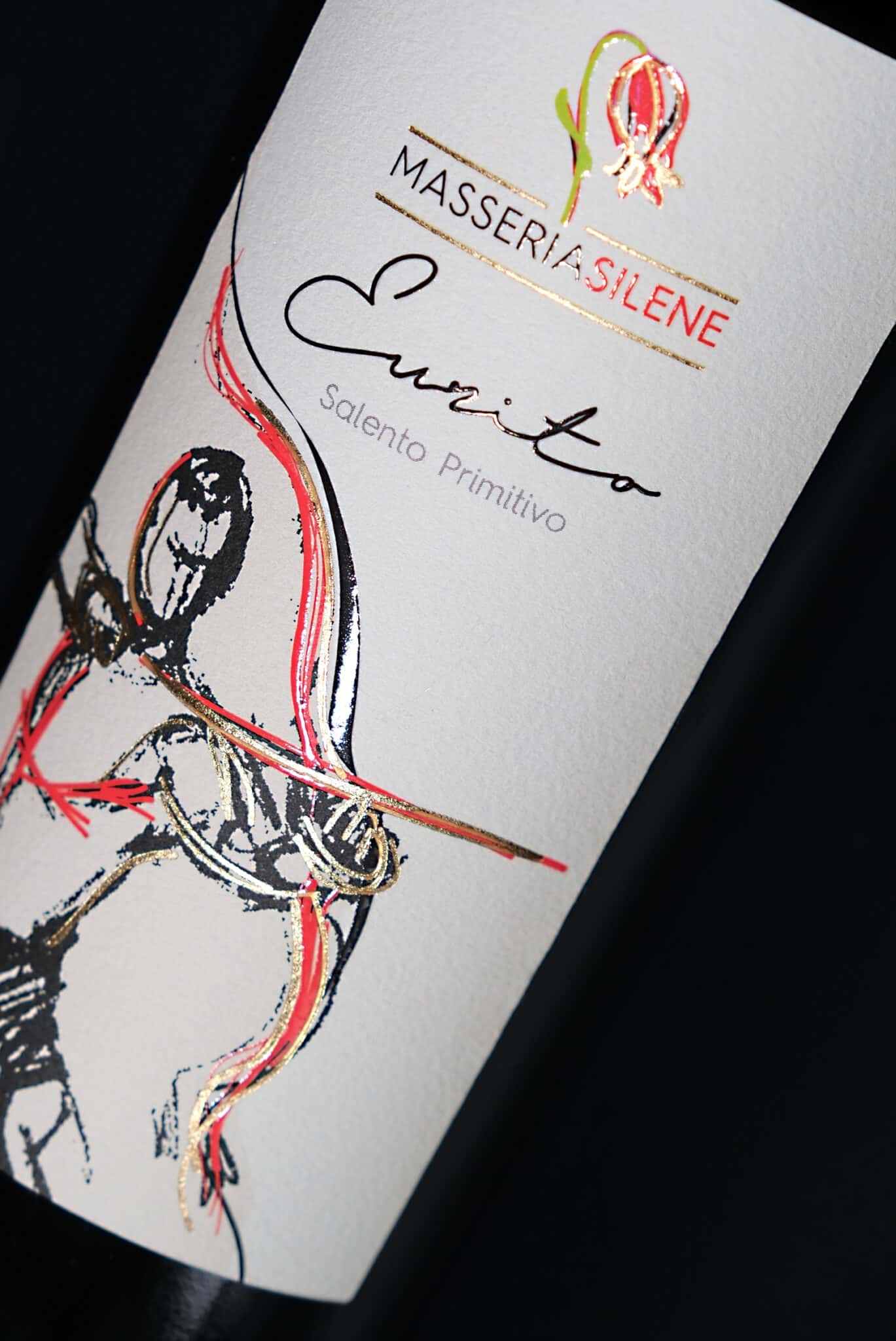 Damiano Misciali - Grafica Etichette vino e olio - grafica cataloghi, progettazione depliant, packaging, loghi | Progettazione grafica etichetta vino Salento Primitivo Masseria Silene (Le)